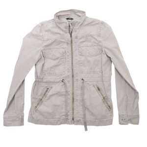 J Crew Women's Jacket Gray Full Zip Field Hiking Gorpcore Outdoors Cinch Waist